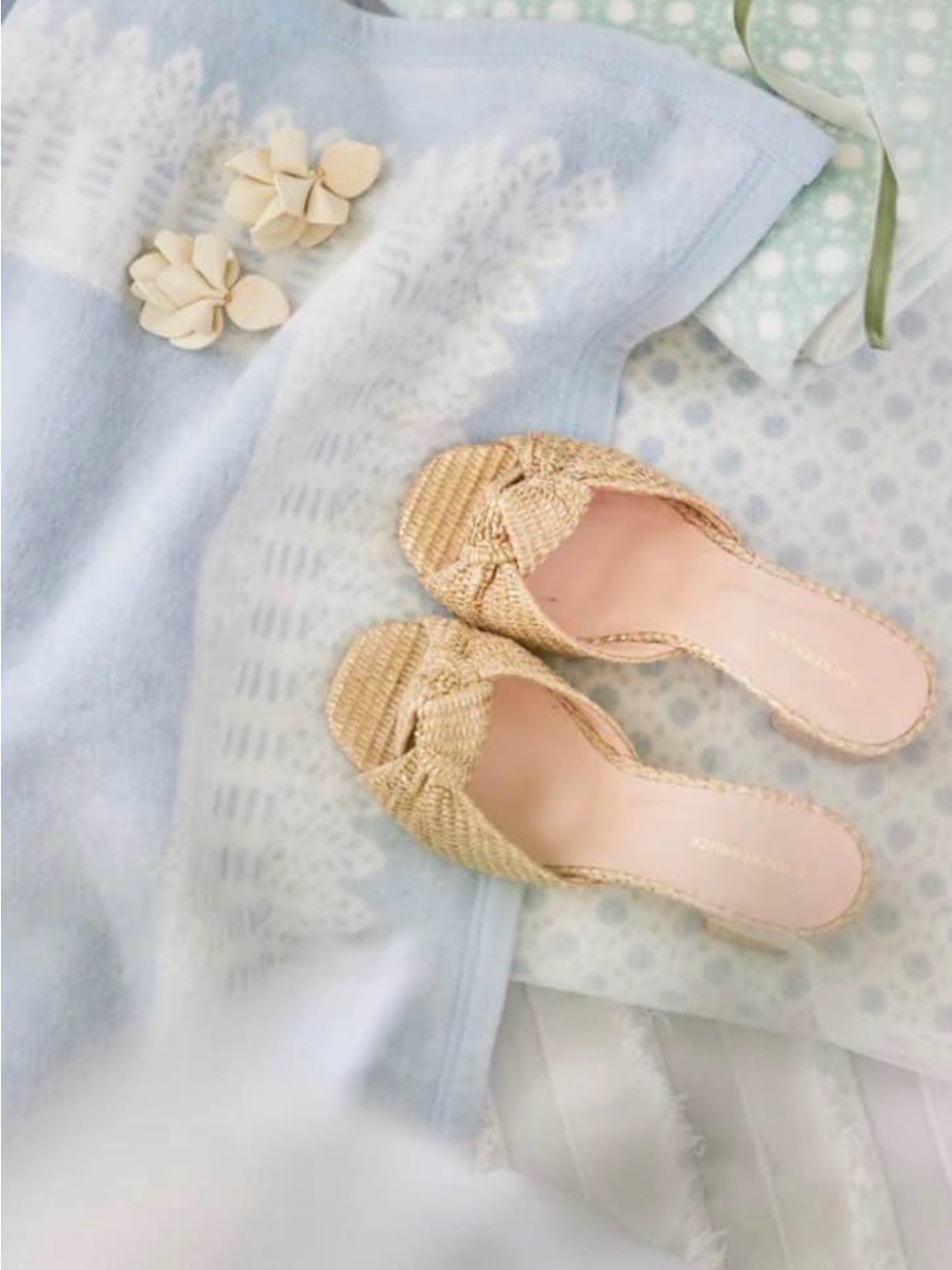 2 Chappy Wrap Blankets - Wedding Lace & Allover Lace Sky Blue